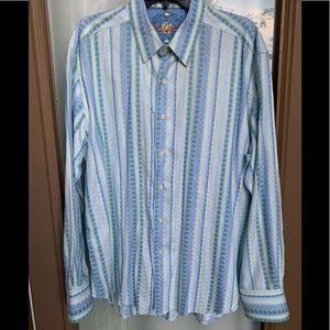 Robert Graham Striped Button Down Shirt XL
